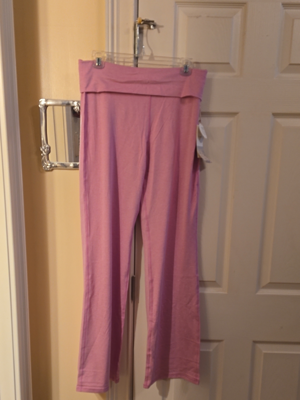 NWT VUORI DREAM KNIT HALO FOLDOVER PANT LG PINK AZALEA